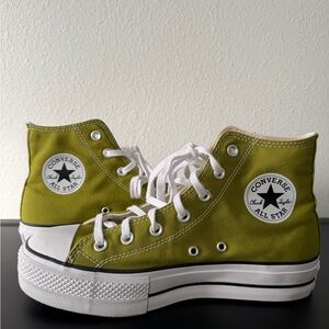 Converse Chuck Taylor High Top Platform Sneakers - Olive
